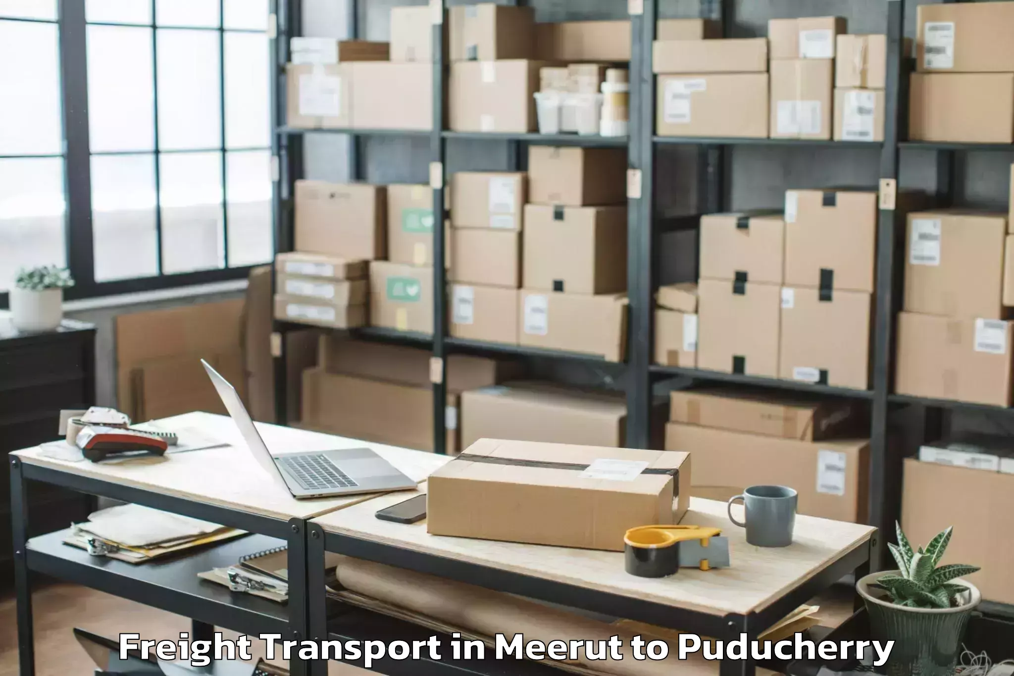 Affordable Meerut to Pondicherry University Freight Transport